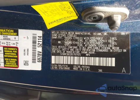 2011 Toyota Sienna Le V6 z USA, uszkodzony, nr VIN 5TDKK3DC2BS167825